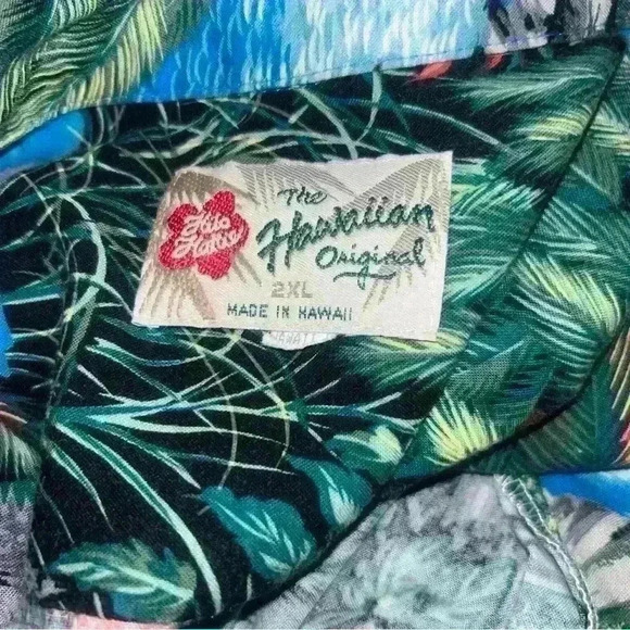 The Hawaiian Original Hilo Hattie Shirt Palm trees Volcanos Island Size 2XL - Picture 4 of 4